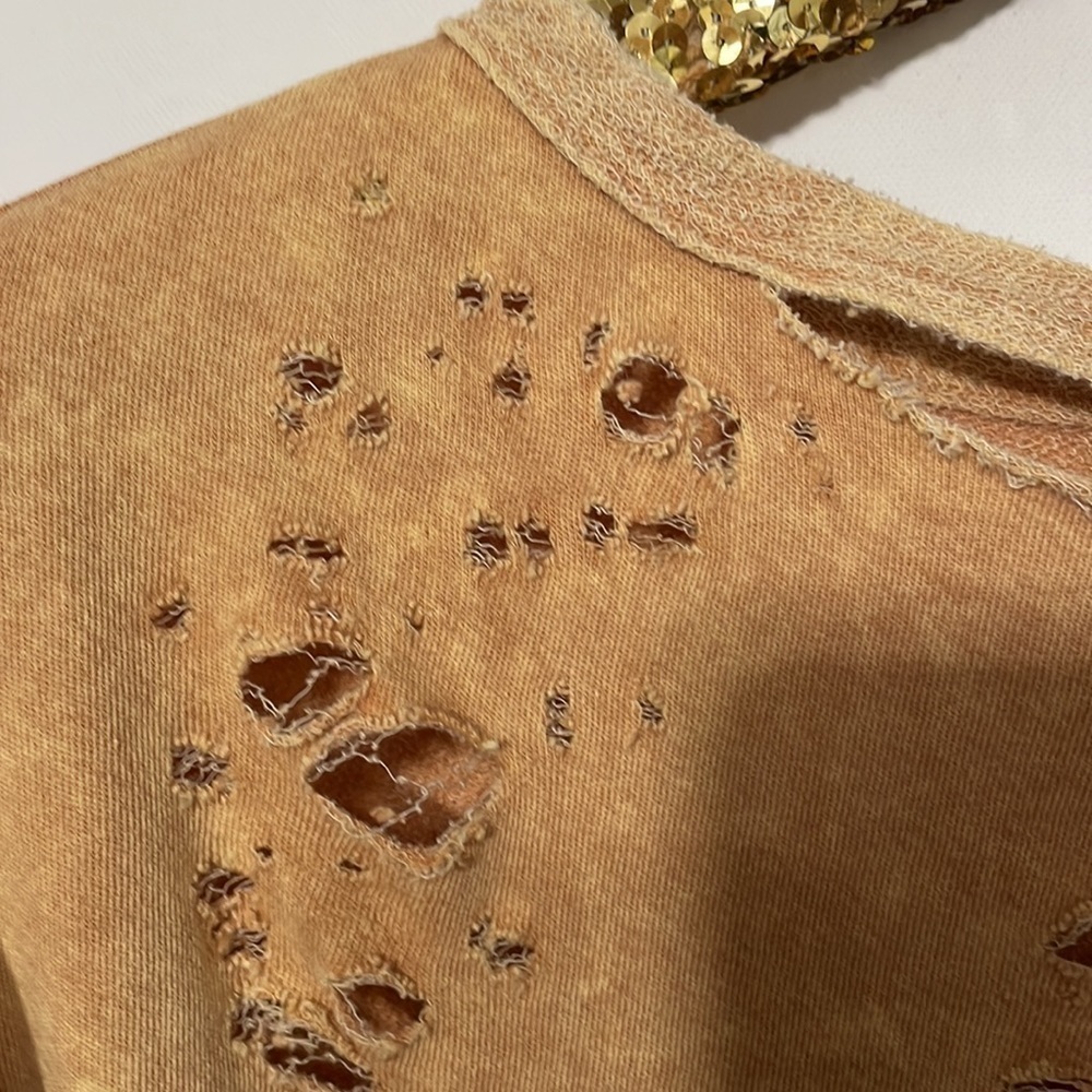 Anthropologie Maronie Cut Out Oversized Pullover Top / Brown - Picture 10 of 13
